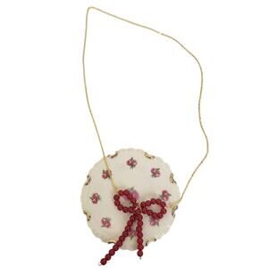 18k Gold Red Glass Coquette Bow Necklace